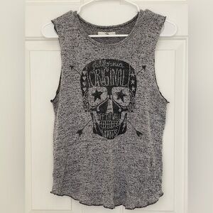 Vans - XS - Skull Graphic Tank - Knit Gray